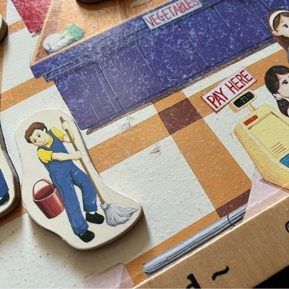 MELISSA & DOUG Magnetic Activity Board Grocery Store Wood Quiet Play *Incomplete - Picture 9 of 13